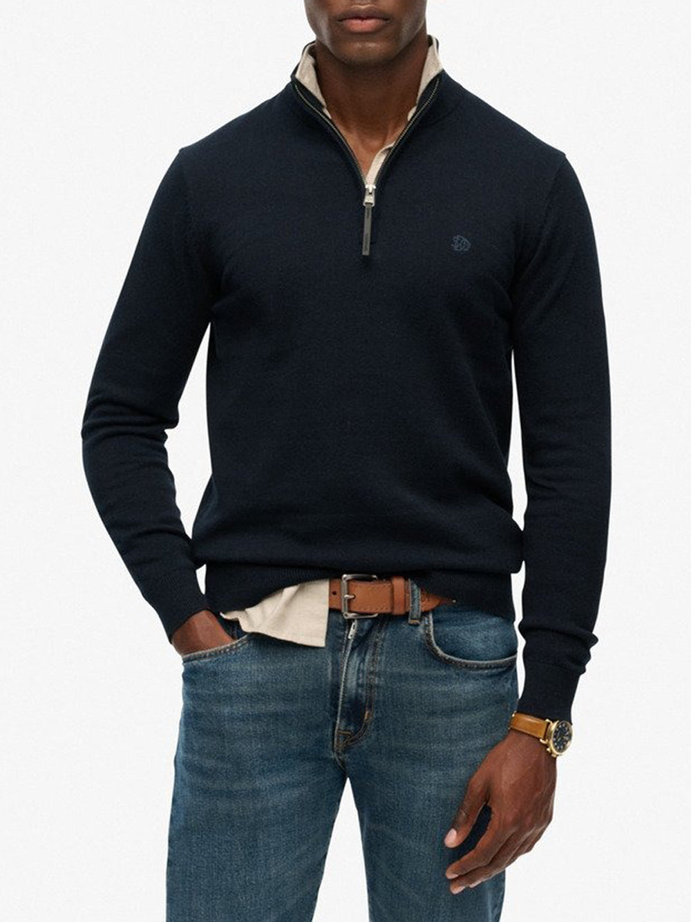 Maglione Superdry Half Zip da Uomo - Blu
