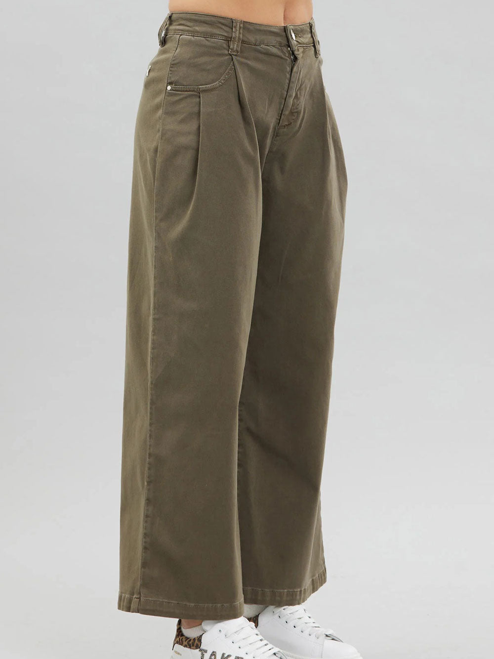 Jeans Wide Take Two Tini da Donna - Verde