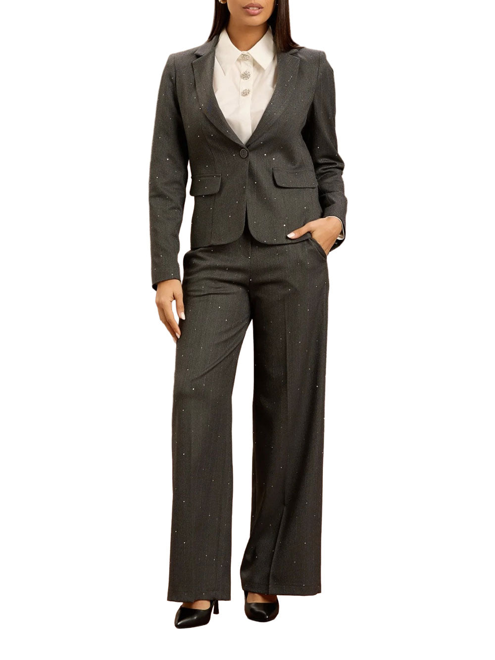 Tailleur Take Two Riga Paillettes da Donna - Grigio