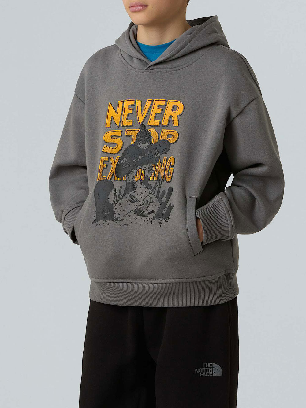 Felpa Cappuccio The North Face da Bambino - Grigio