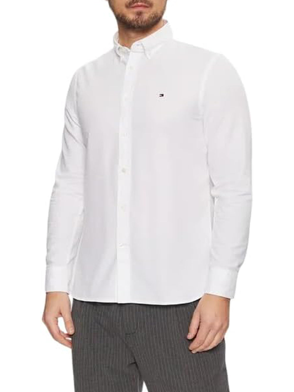 Tommy Hilfiger Camicia Manica Lunga Uomo Mod. MW0MW37578 YCF Bianco