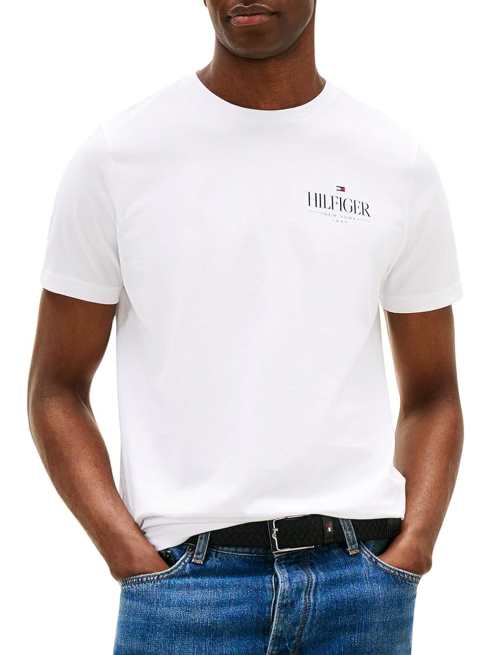 Tommy Hilfiger T-shirt Uomo Mod. MW0MW39355 YBR Bianco