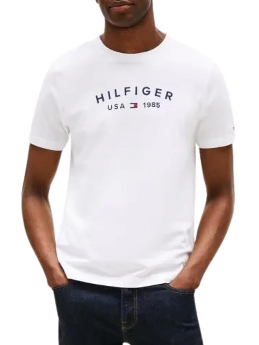 Tommy Hilfiger T-shirt Uomo Mod. MW0MW39356 YBR Bianco