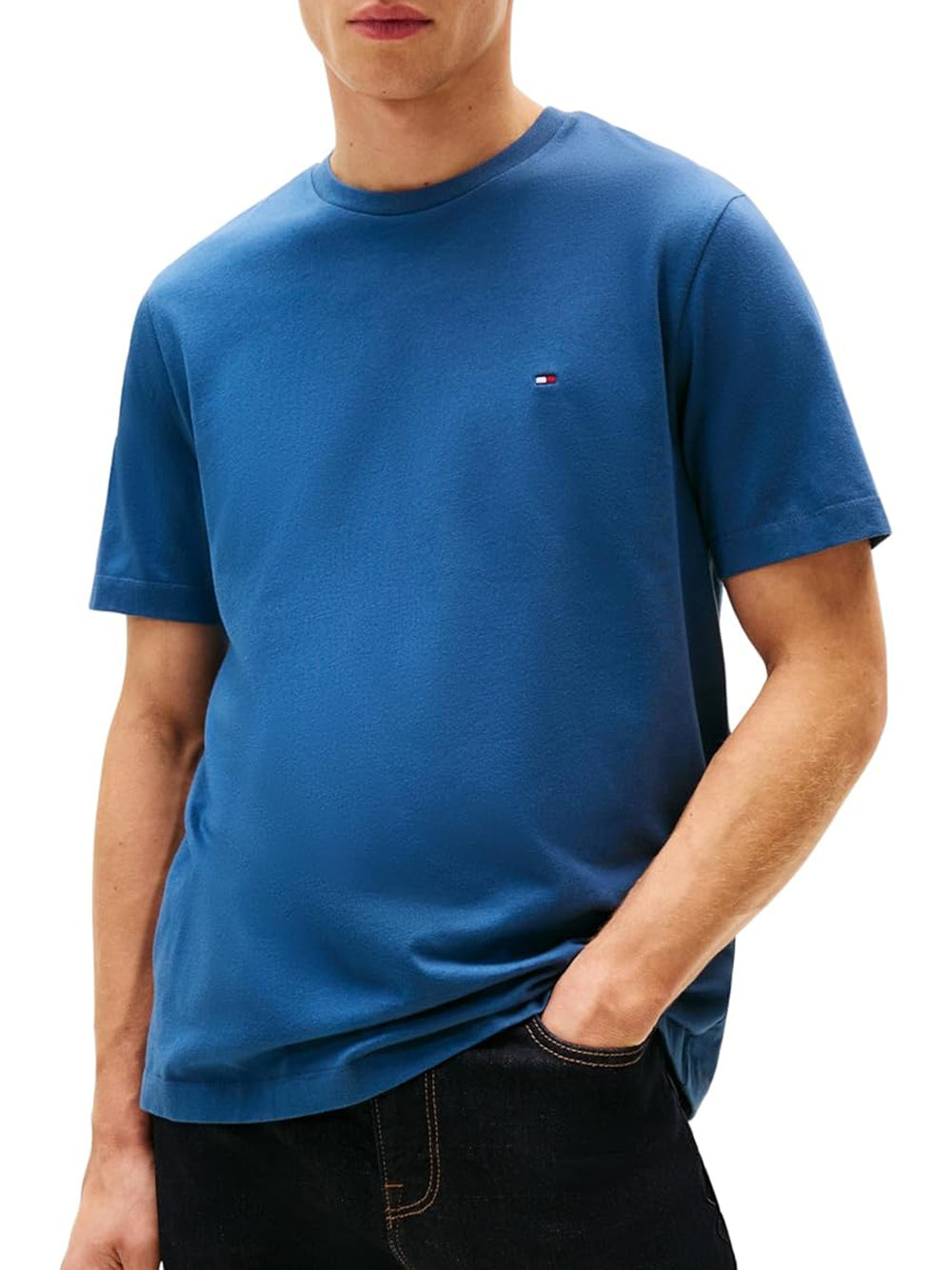 Tommy Hilfiger T-shirt Uomo Mod. MW0MW39995 DBZ Denim Blu