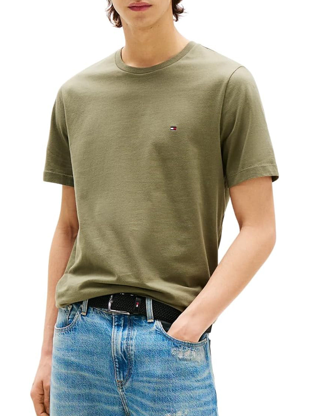 Tommy Hilfiger T-shirt Uomo Mod. MW0MW39995 PLI Militare Verde