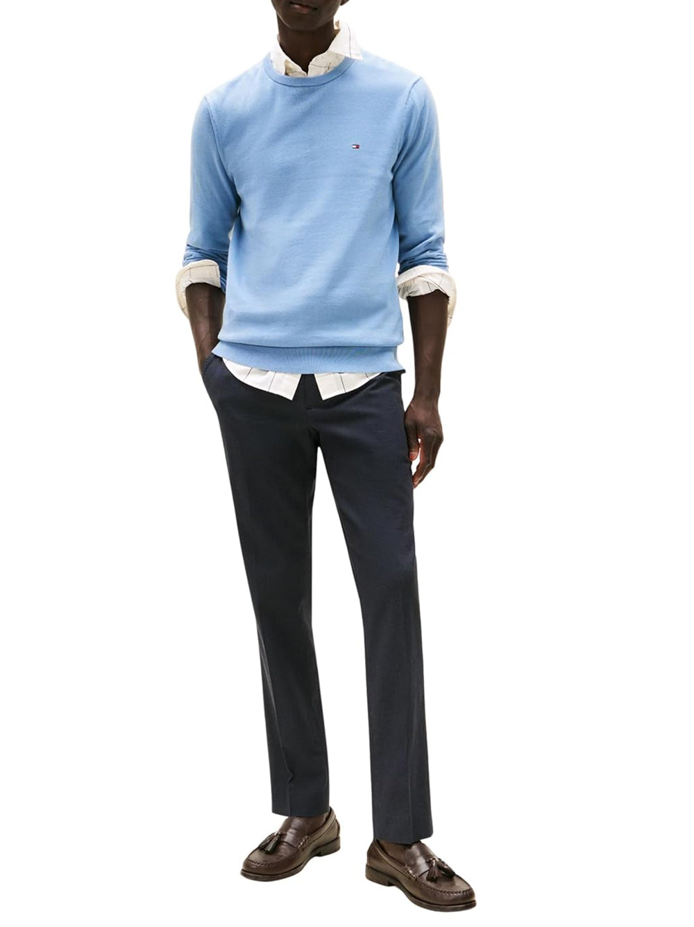 Tommy Hilfiger Pullover Uomo Mod. MW0MW39999 C2B Azzurro Blu