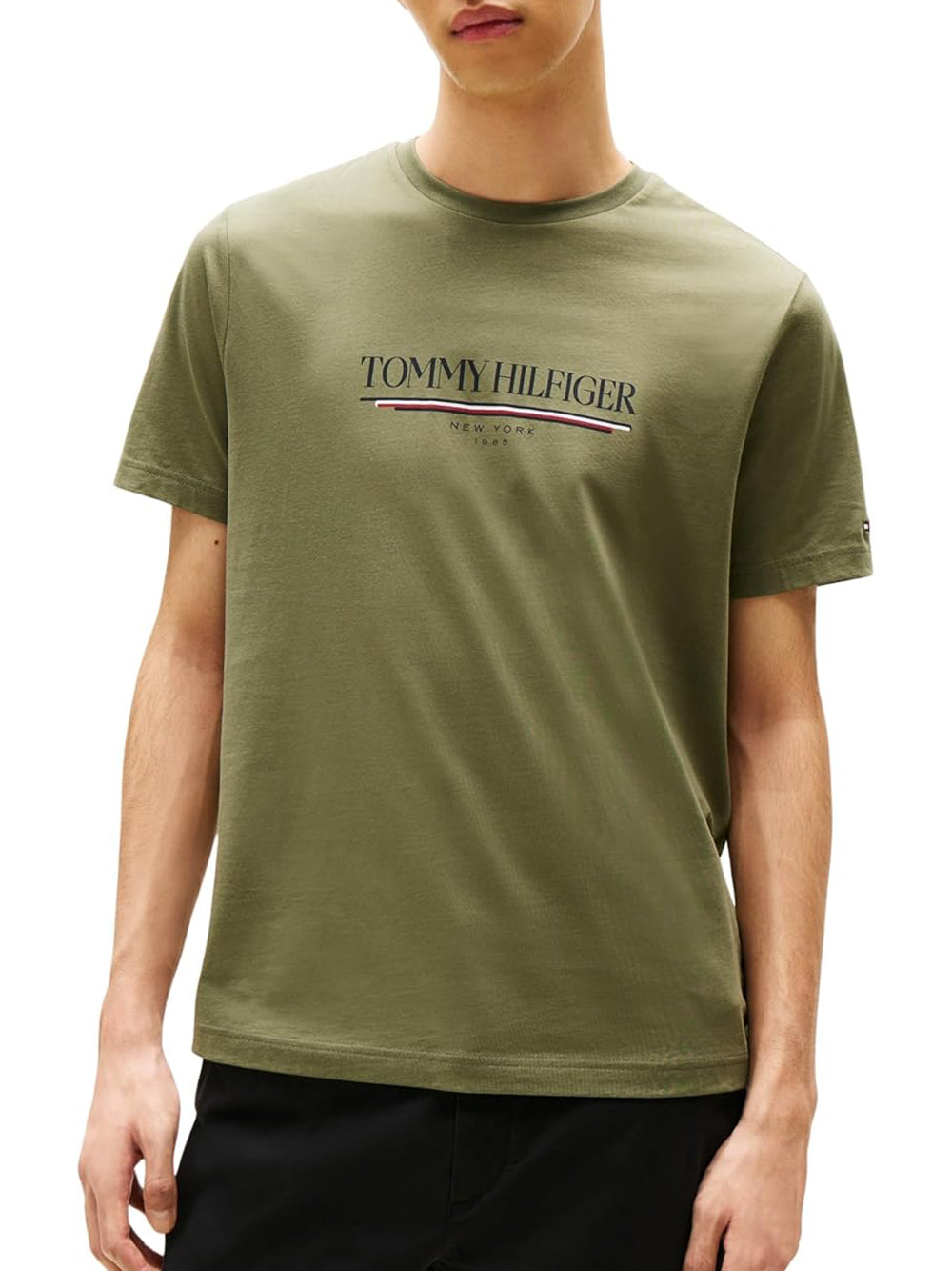 Tommy Hilfiger T-shirt Uomo Mod. MW0MW40324 PLI Militare Verde