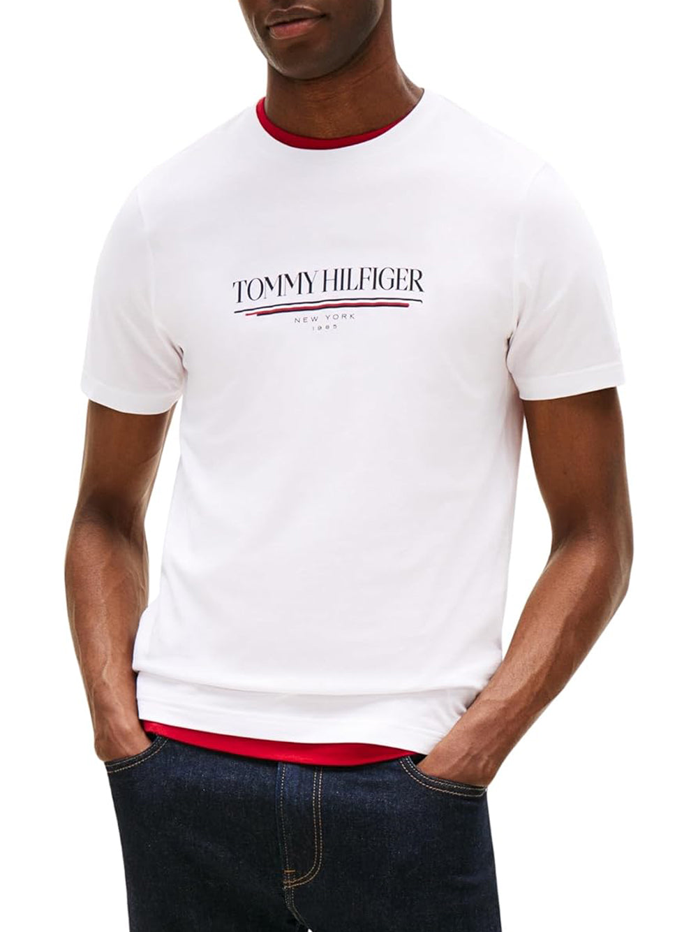 Tommy Hilfiger T-shirt Uomo Mod. MW0MW40324 YBR Bianco