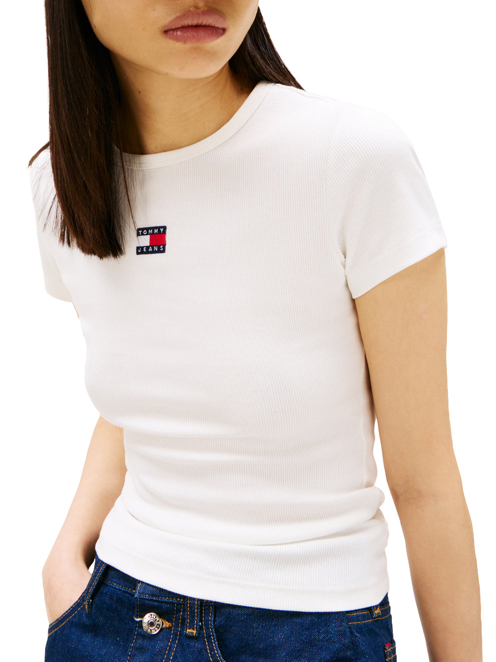 Tommy Hilfiger Tommy Hilfiger T-shirt Donna Mod. DW0DW17881 JBL Bianco
