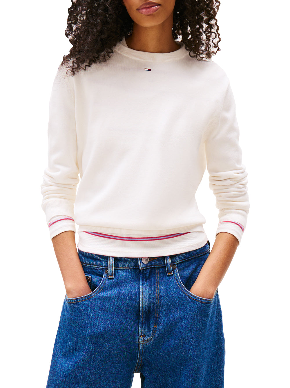 Tommy Hilfiger Tommy Hilfiger Maglia Donna Mod. DW0DW20159 YBH Panna Avorio