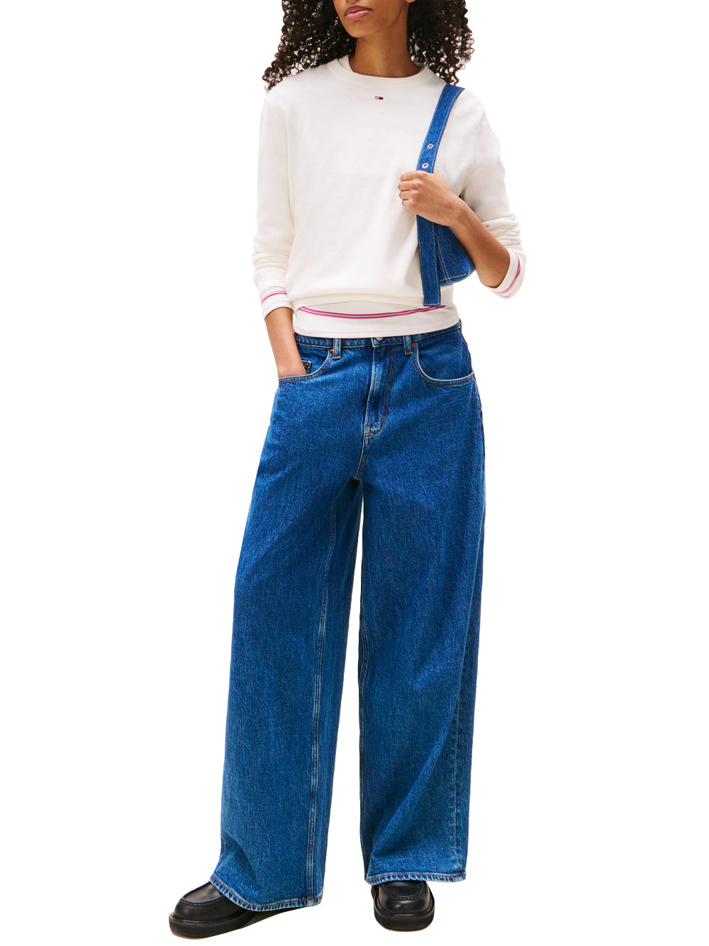 Tommy Hilfiger Tommy Hilfiger Maglia Donna Mod. DW0DW20159 YBH Panna Avorio