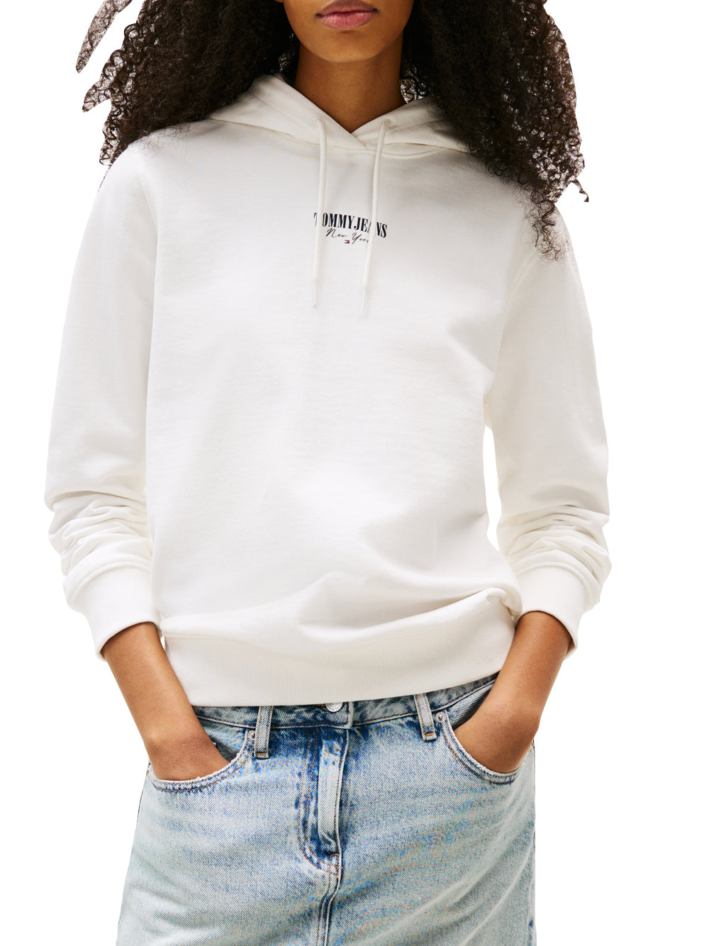 Tommy Hilfiger Tommy Hilfiger Felpa cappuccio Donna Mod. DW0DW20943 YBL Bianco