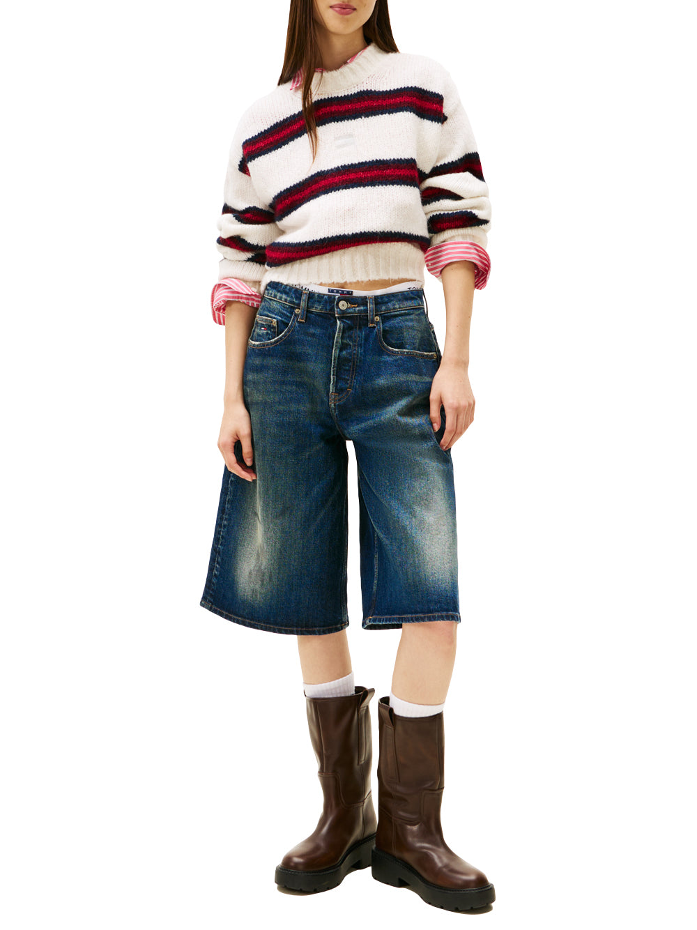 Tommy Hilfiger Tommy Hilfiger Maglia Donna Mod. DW0DW21679 RIGA YBH Panna Avorio