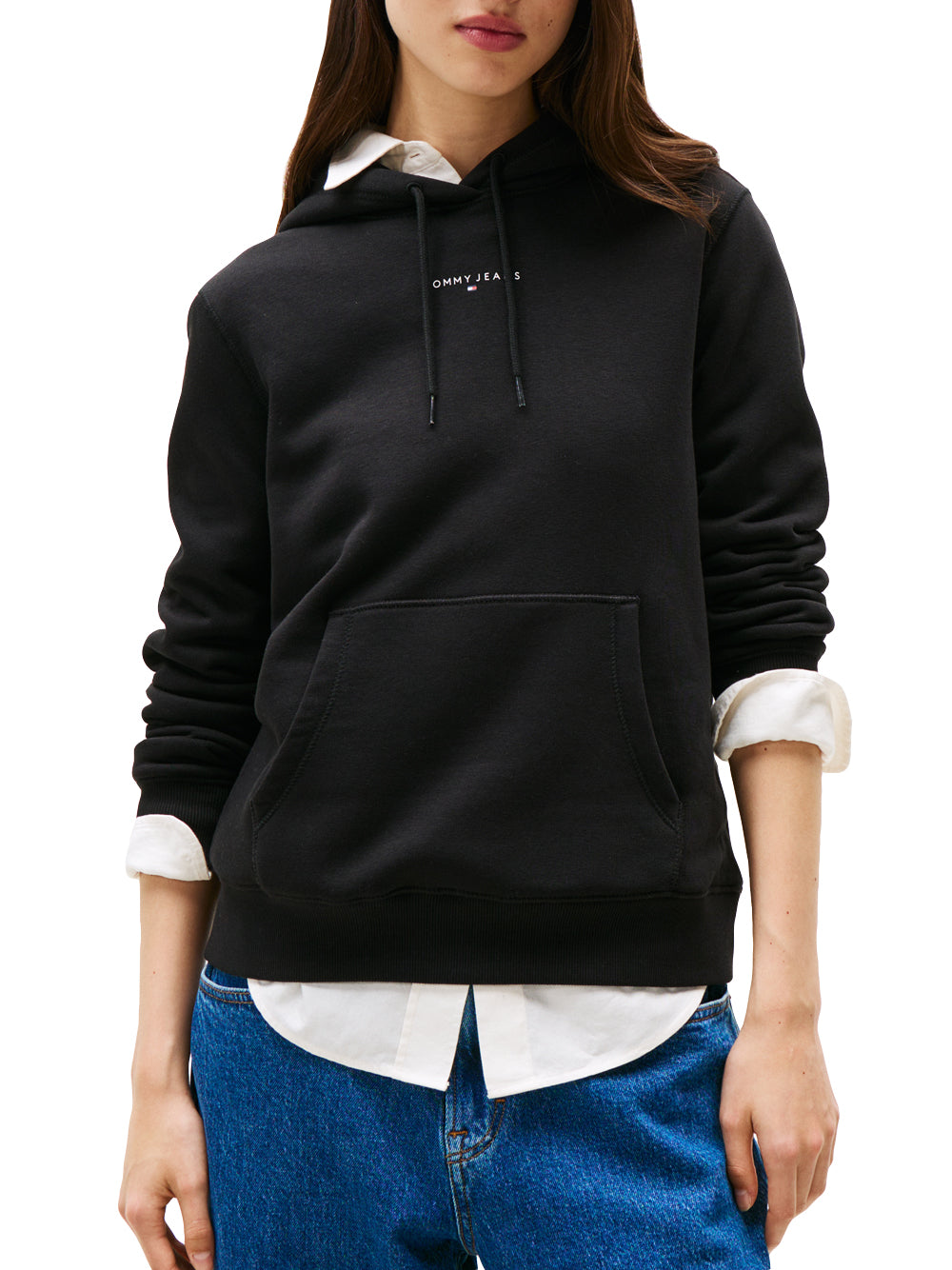Tommy Hilfiger Tommy Hilfiger Felpa cappuccio Donna Mod. DW0DW21963 BDS Nero