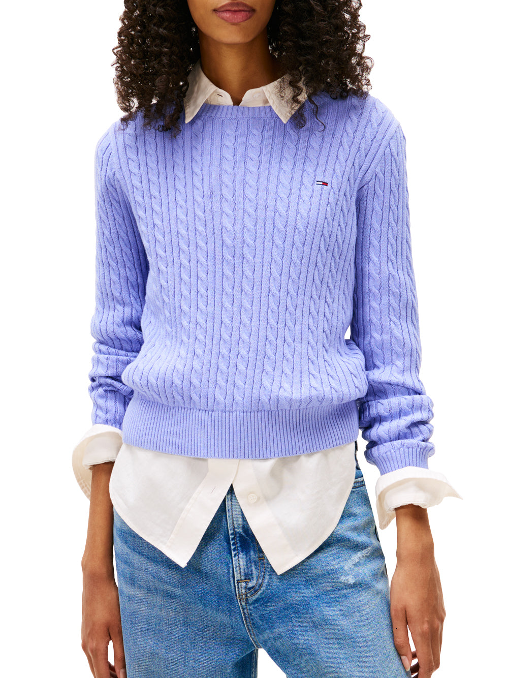 Tommy Hilfiger Tommy Hilfiger Maglia Donna Mod. DW0DW22165 C5Z Celeste Blu