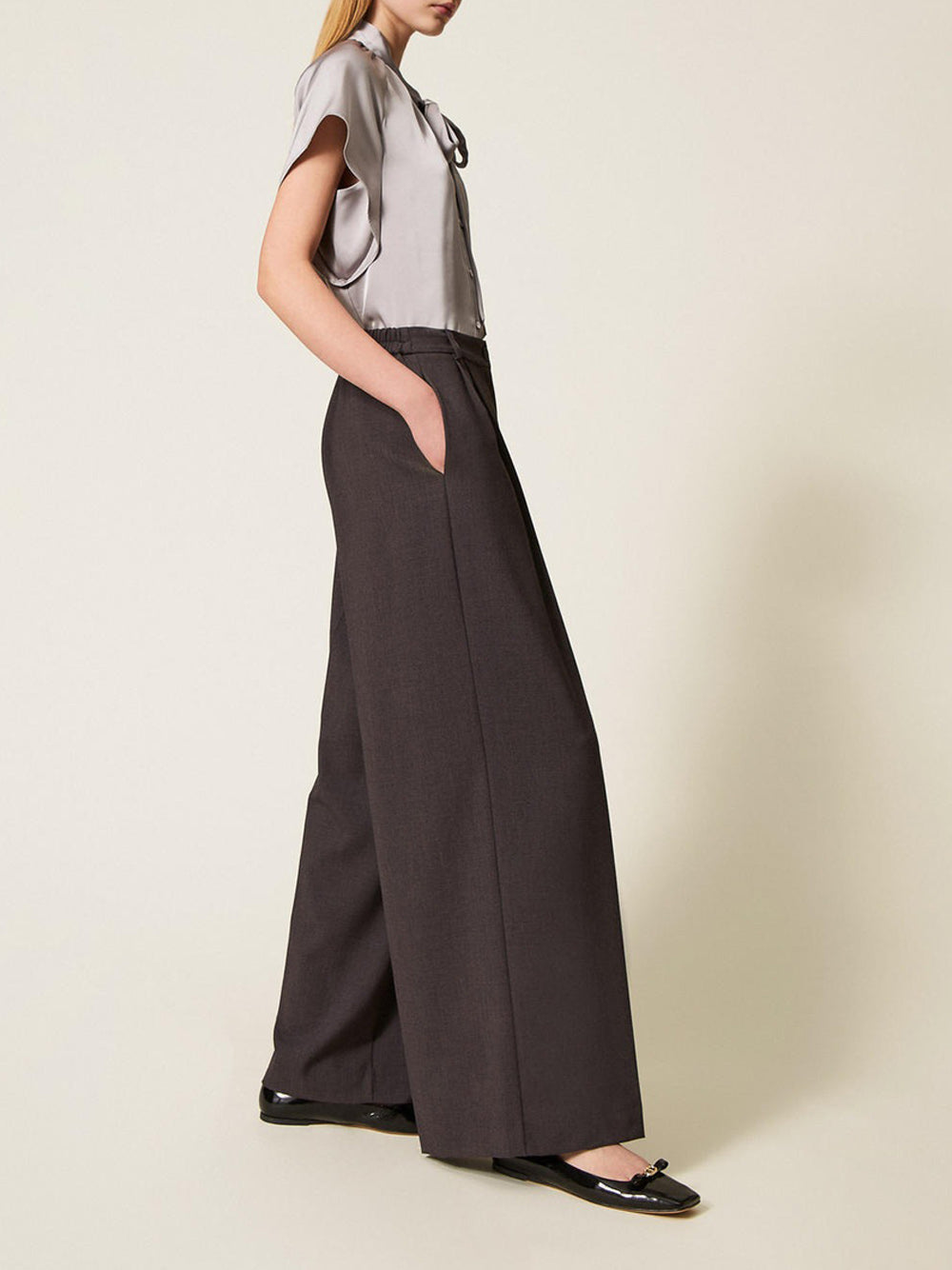 Pantalone Palazzo Twin Set da Donna - Grigio