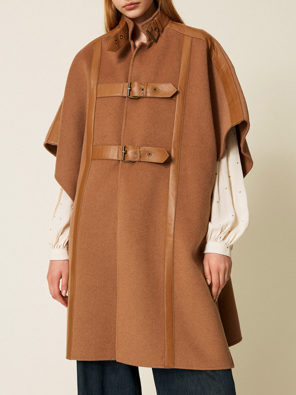 Mantella Twin Set da Donna - Marrone