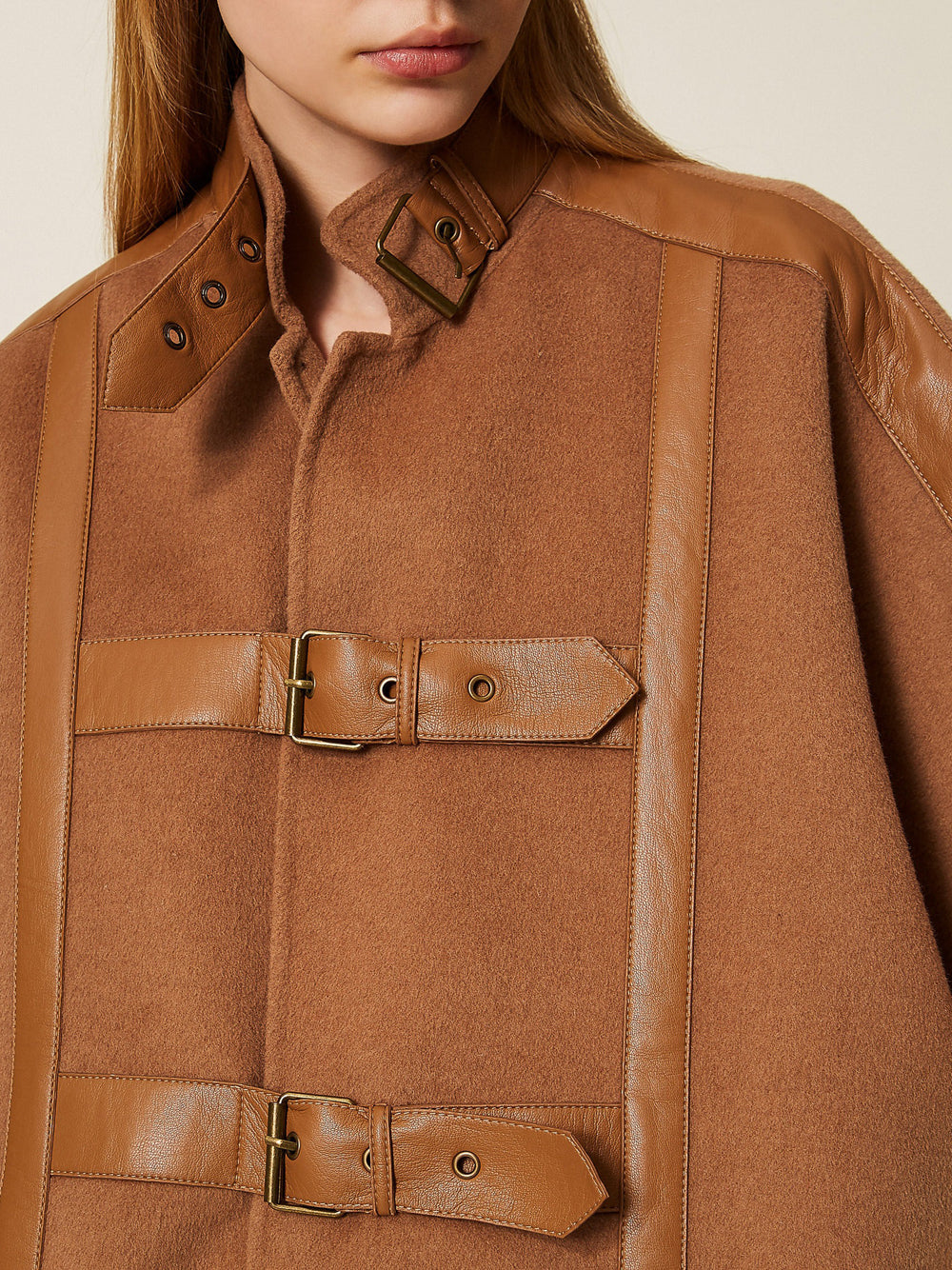 Mantella Twin Set da Donna - Marrone