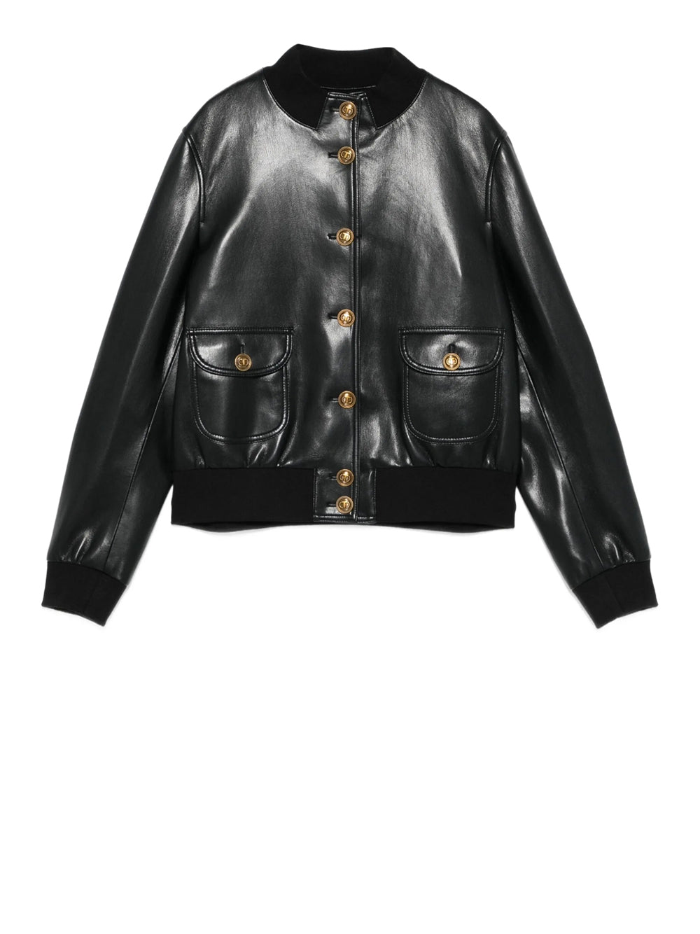 Giubbino di Pelle Twin Set da Donna - Nero