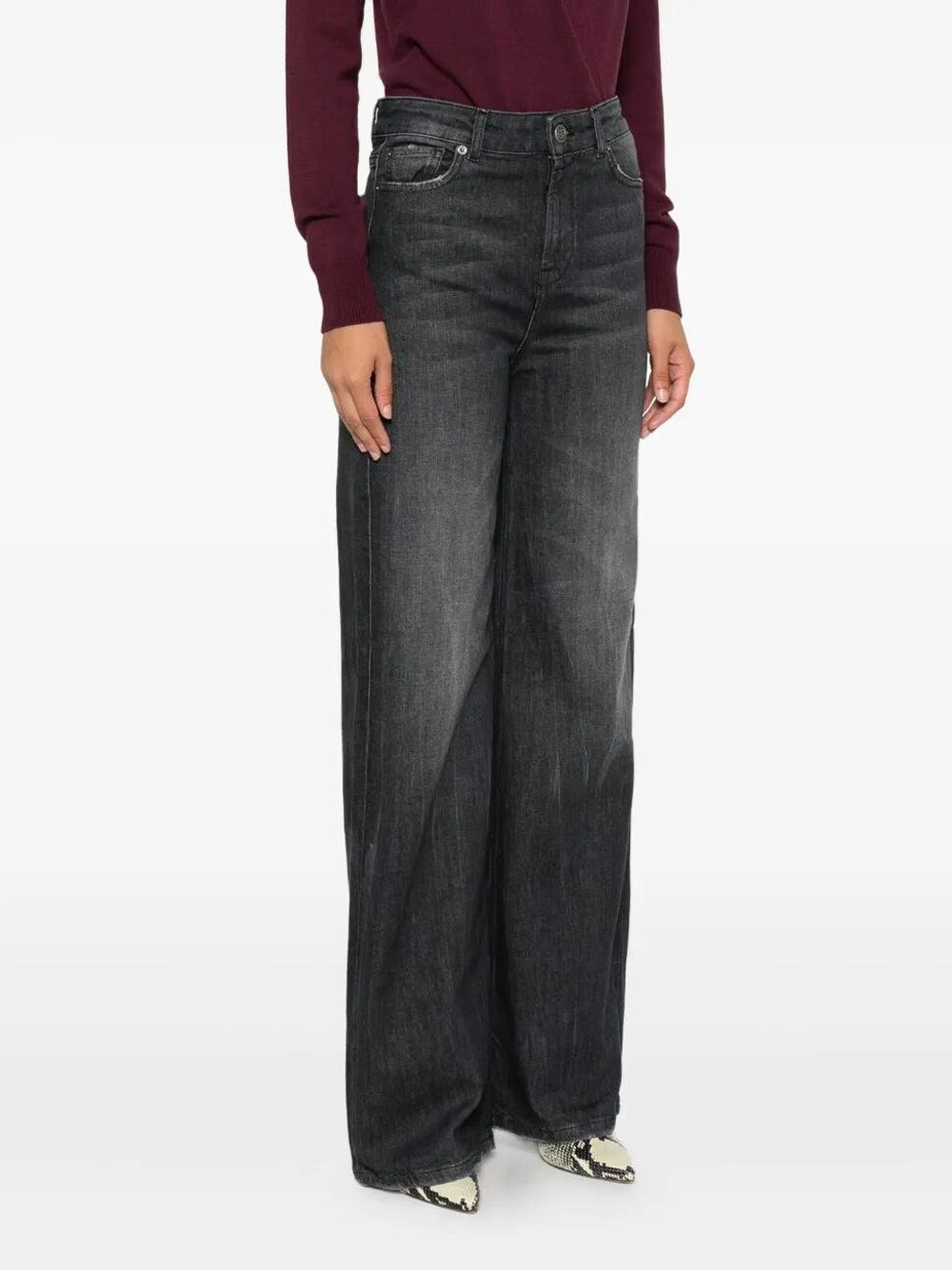 Jeans a Palazzo Twin Set da Donna - Nero