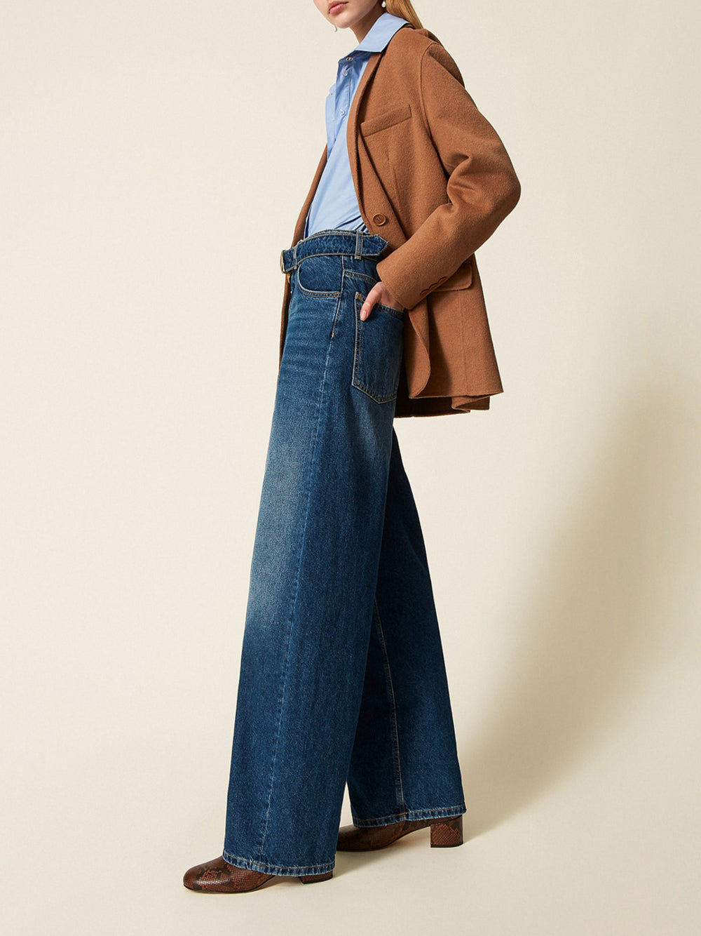 Jeans a Palazzo Twin Set da Donna - Denim