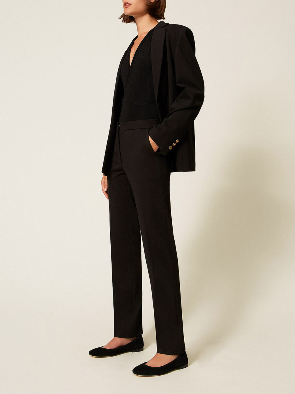 Pantalone Slim Twin Set da Donna - Nero