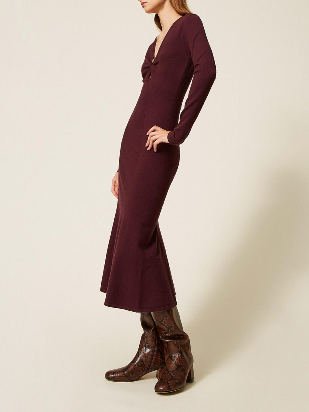 Vestito Longuette Twin Set da Donna - Bordeaux