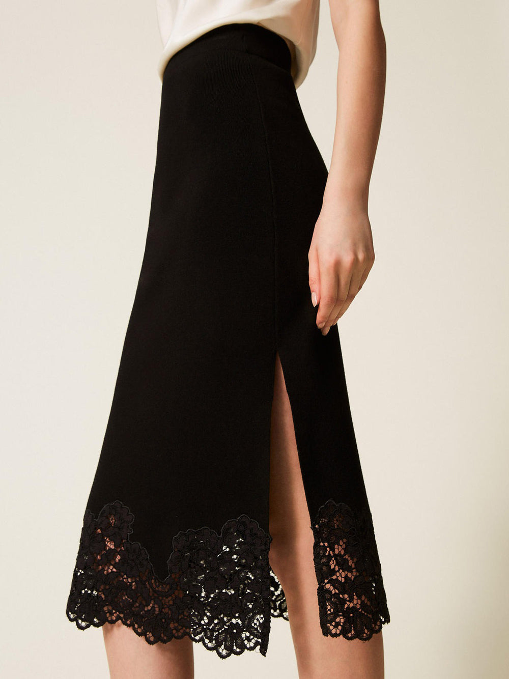 Gonna Longuette Twin Set da Donna - Nero