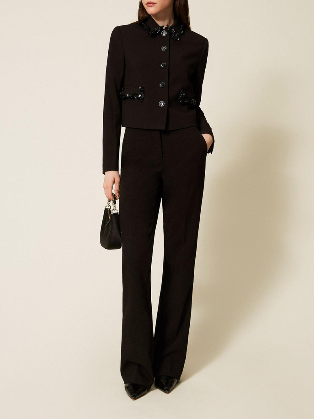 Pantalone Zampa Twin Set da Donna - Nero