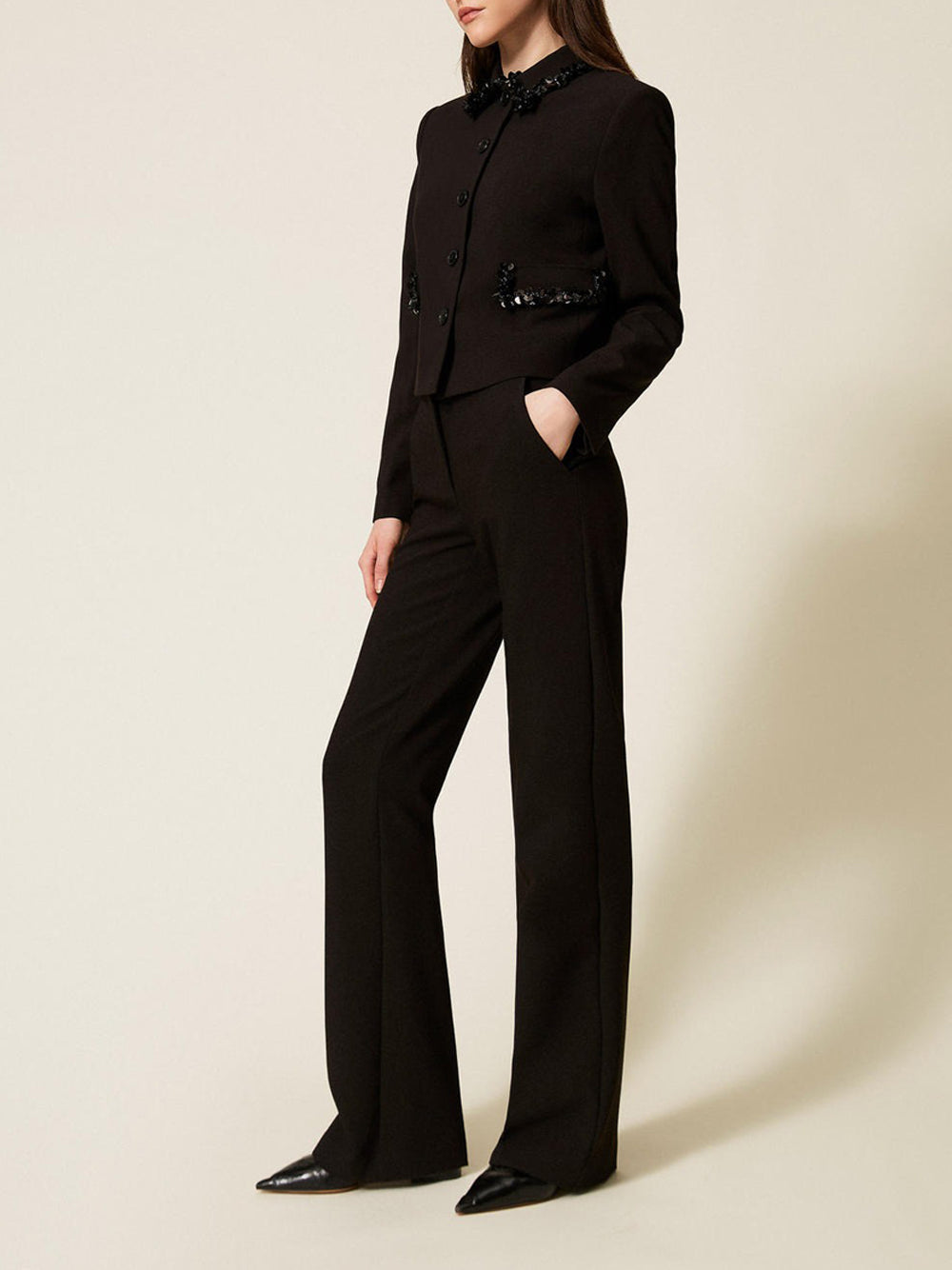 Pantalone Zampa Twin Set da Donna - Nero