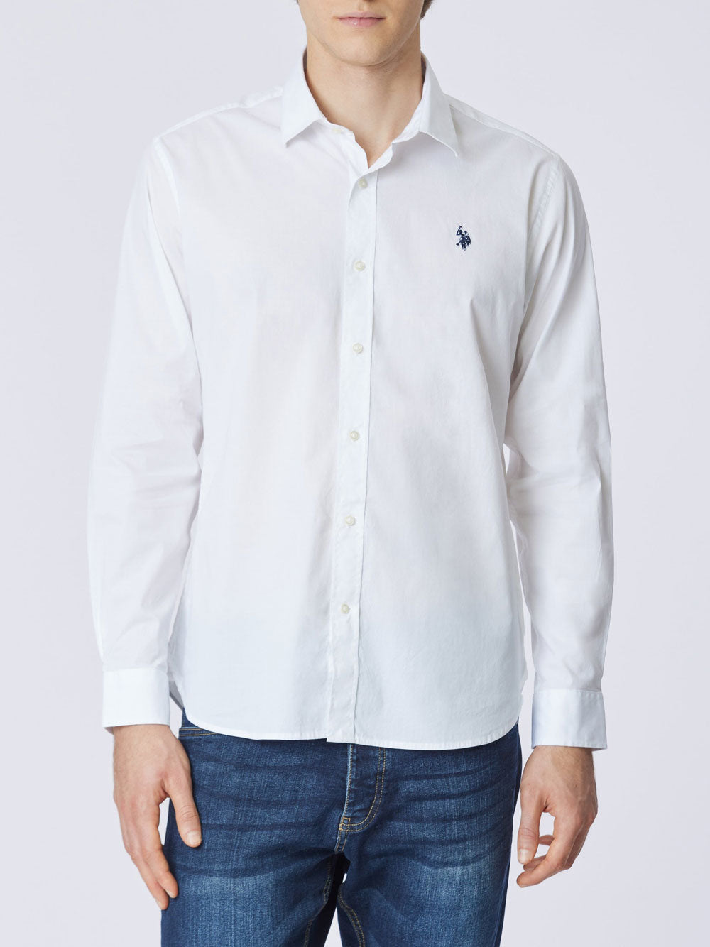 Camicia Classica U.S. Polo Assn. Slim Fit da Uomo - Bianco