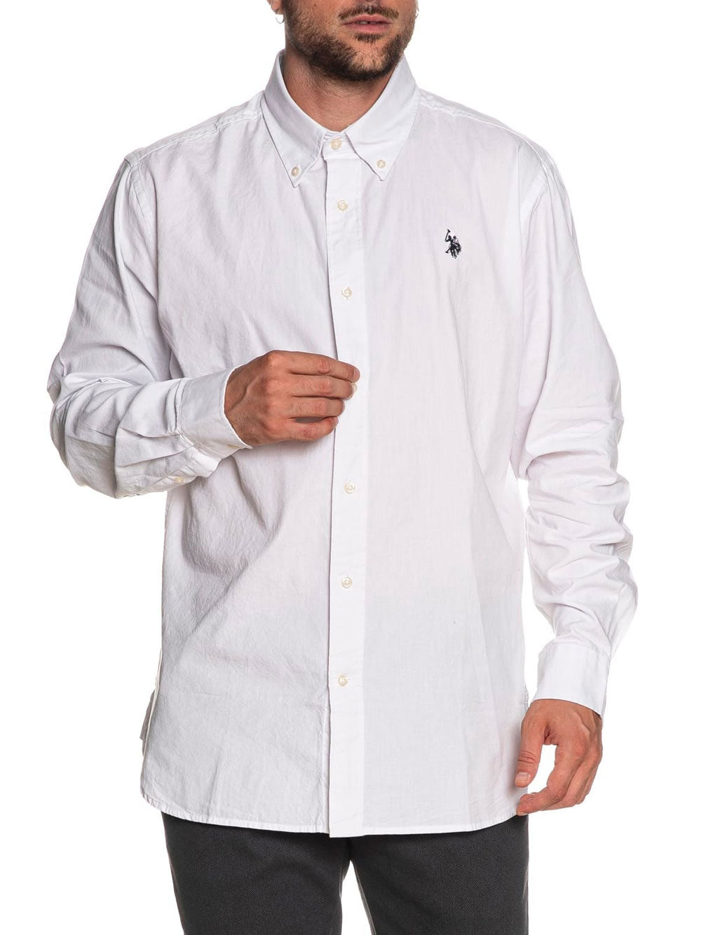 Camicia Classica U.S. Polo Assn. Dirk Regular da Uomo - Bianco