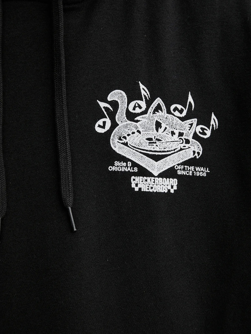 Felpa Cappuccio Vans Scratched Records da Uomo - Nero