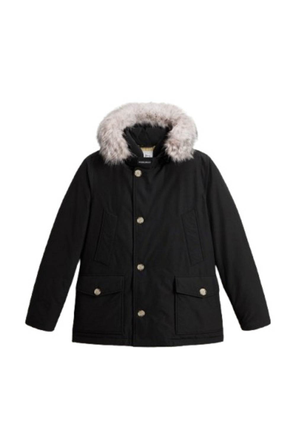Woolrich Giubbotto ARCTIC DETACHABLE FUR ANORAK Uomo Mod. CFWOOU0484MRUT0001 BLK BLACK Nero