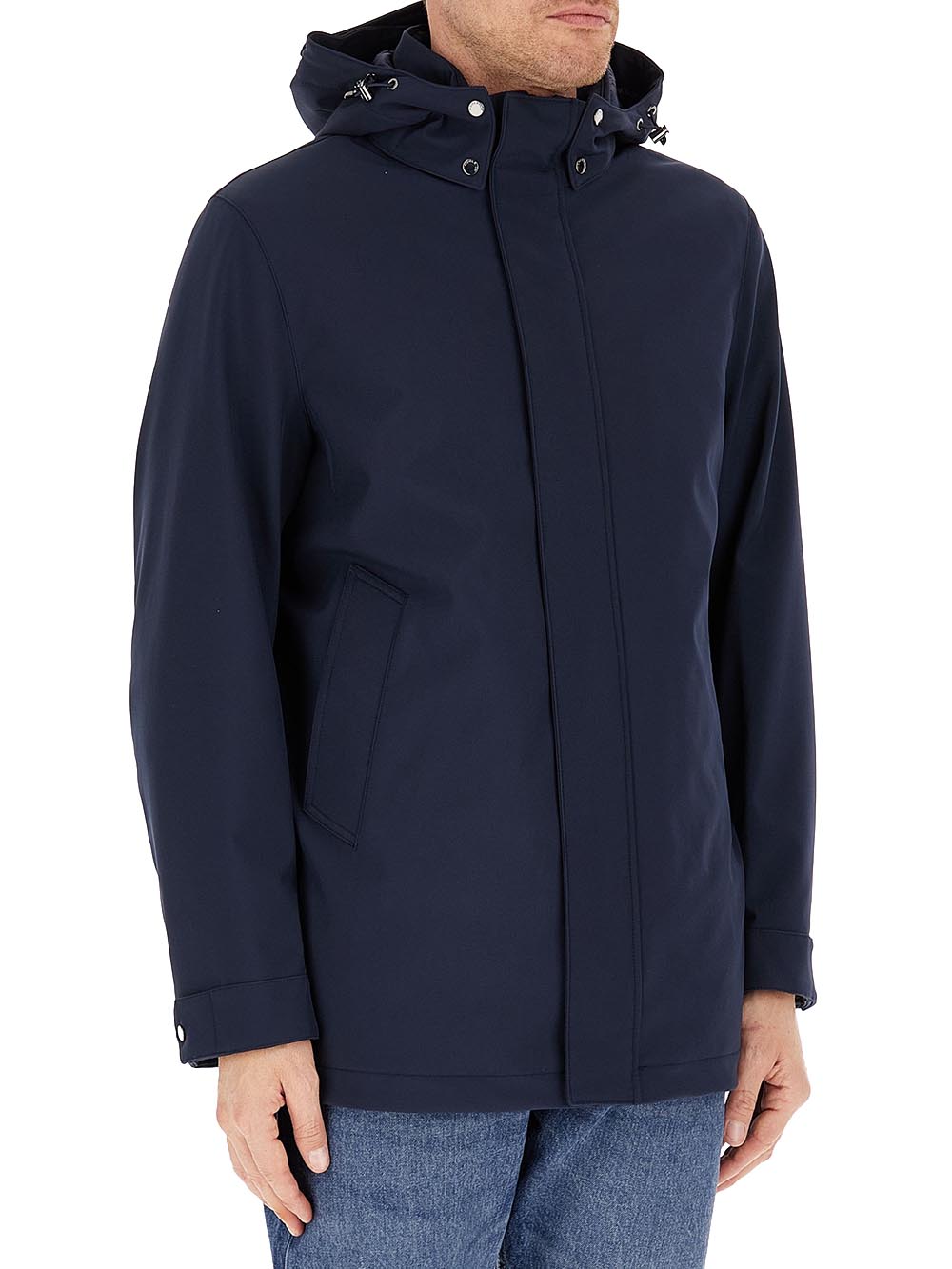 Woolrich Giubbotto SOFT SHELL BARROW MAC COAT Uomo Mod. CFWOOU2017MRUT3496 MLB Blu