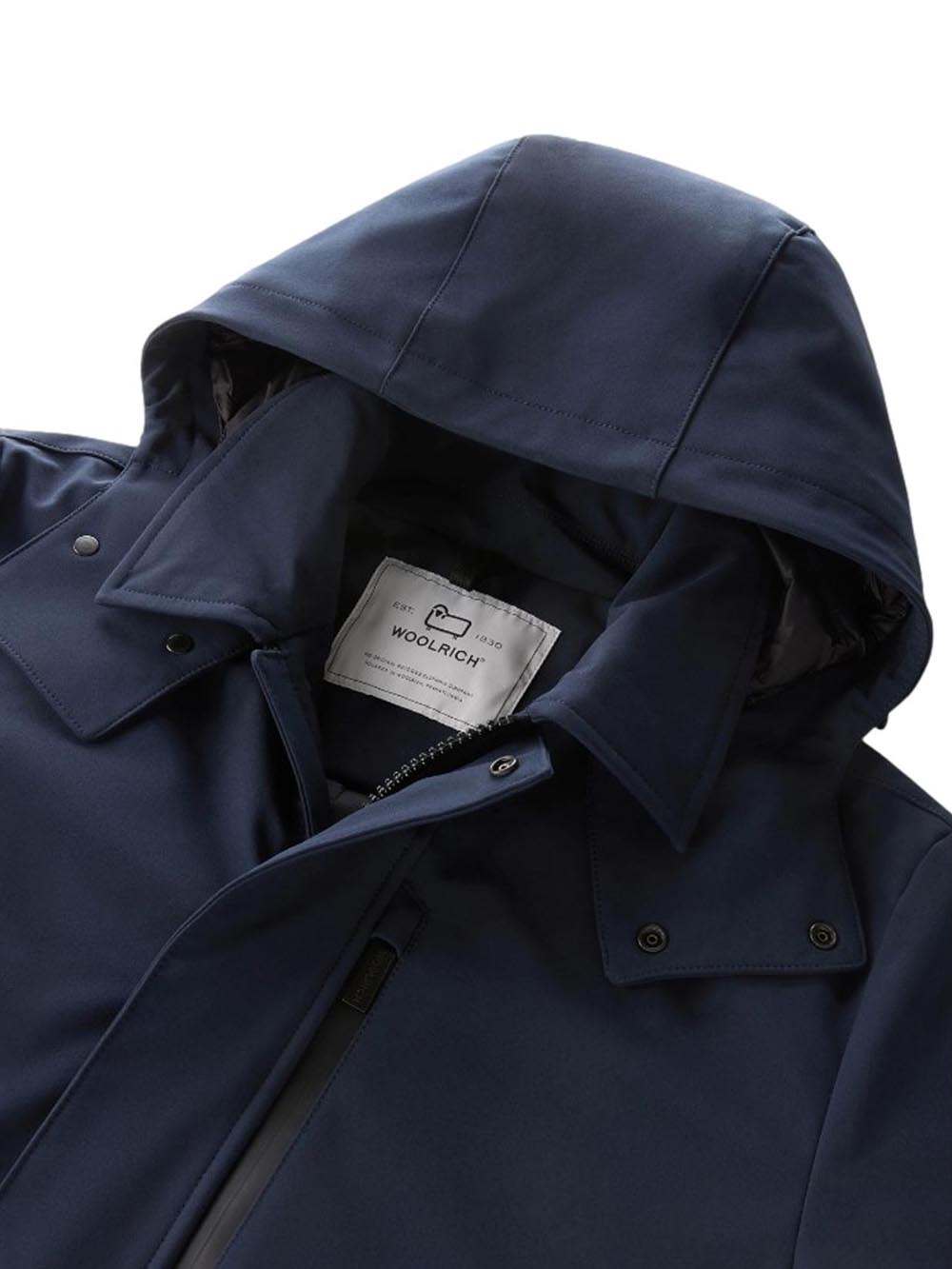 Woolrich Giubbotto SOFT SHELL BARROW MAC COAT Uomo Mod. CFWOOU2017MRUT3496 MLB Blu
