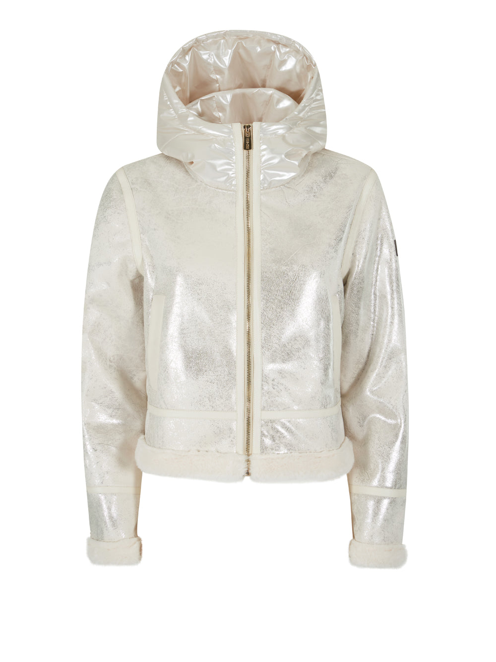Giubbino Yes Zee Laminato da Donna - Avorio