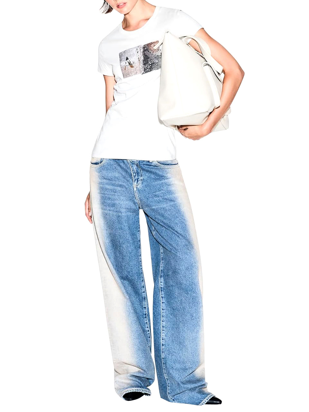 A|X Armani Exchange Polo M/C Donna Mod. XW000887 AF10819 U0002 Bianco