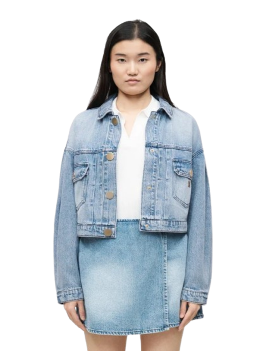 A|X Armani Exchange Giubbino Donna Mod. XW002260 AF21338 MB001 Denim Blu