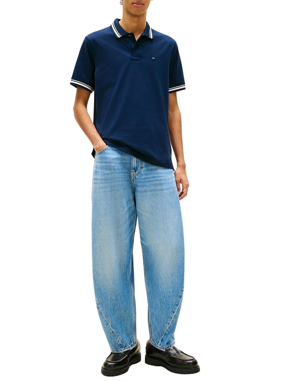 Tommy Hilfiger Tommy Jeans Polo Uomo Mod. DM0DM22700 C1G Blu