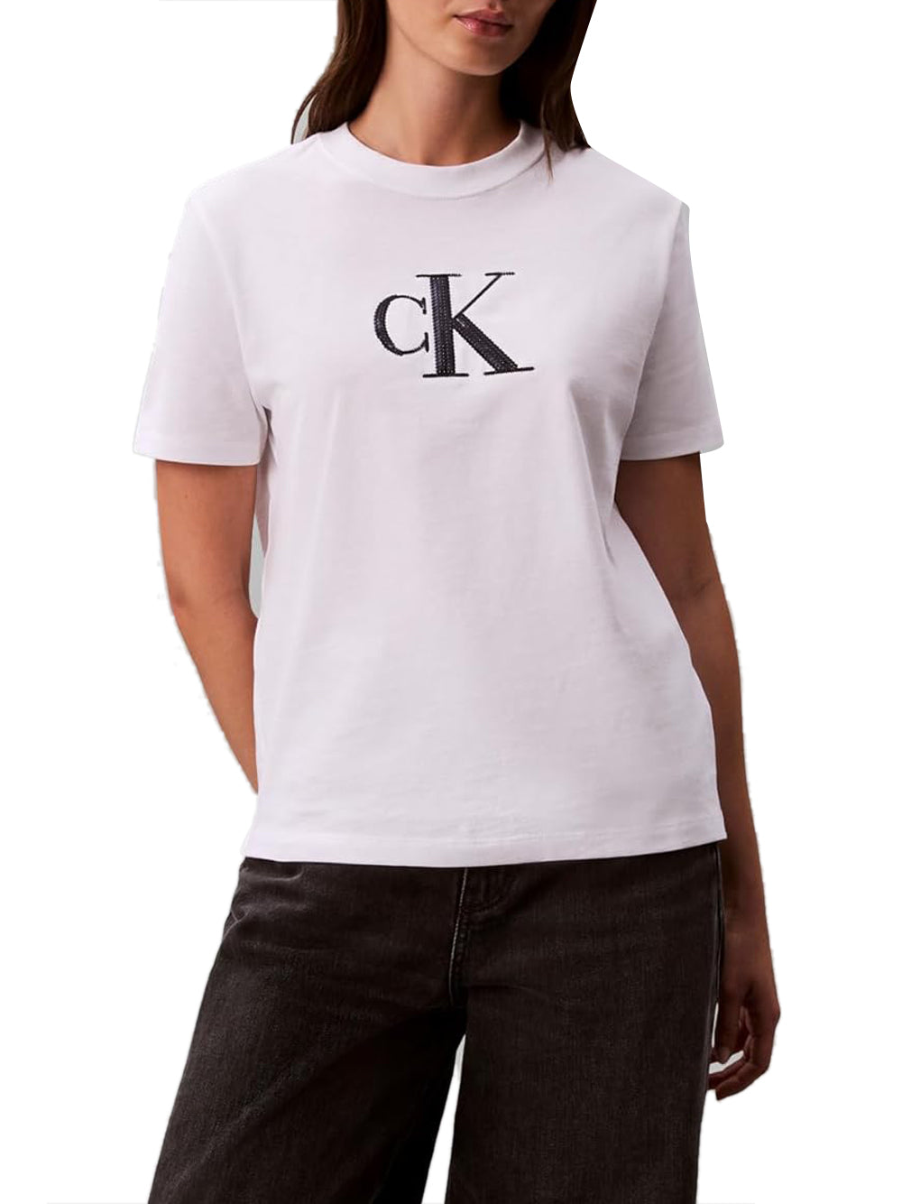 Calvin Klein Calvin Klein Jeans T-shirt Donna Mod. LV044E215G YAA Bianco
