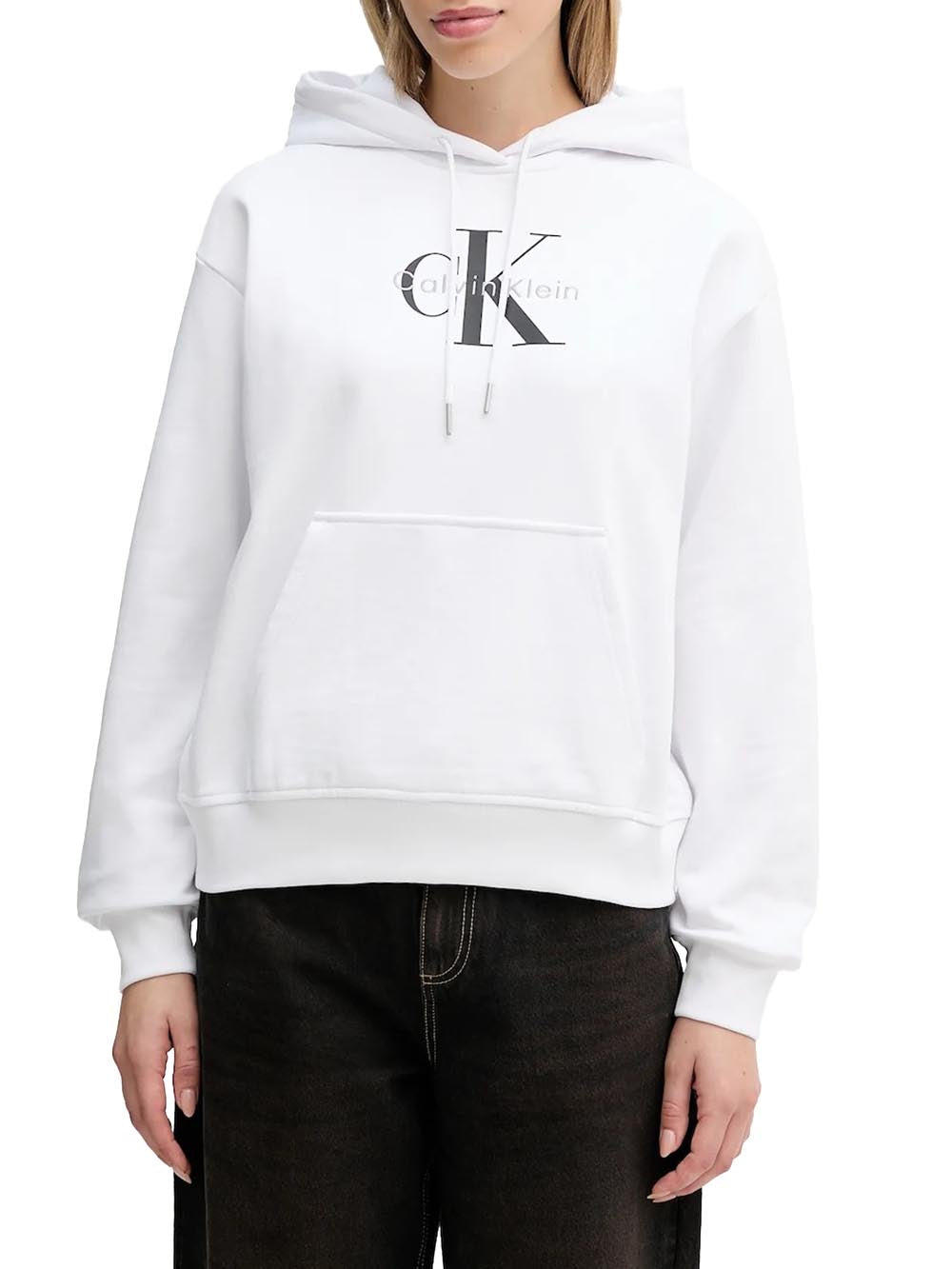 Calvin Klein Calvin Klein Jeans Felpa cappuccio Donna Mod. LV047E221G YAA BIANCA Bianco
