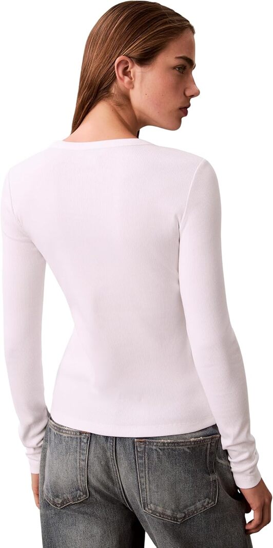 Calvin Klein Calvin Klein Jeans T-shitr Manica Lunga Donna Mod. LV04E205G YAA Bianco