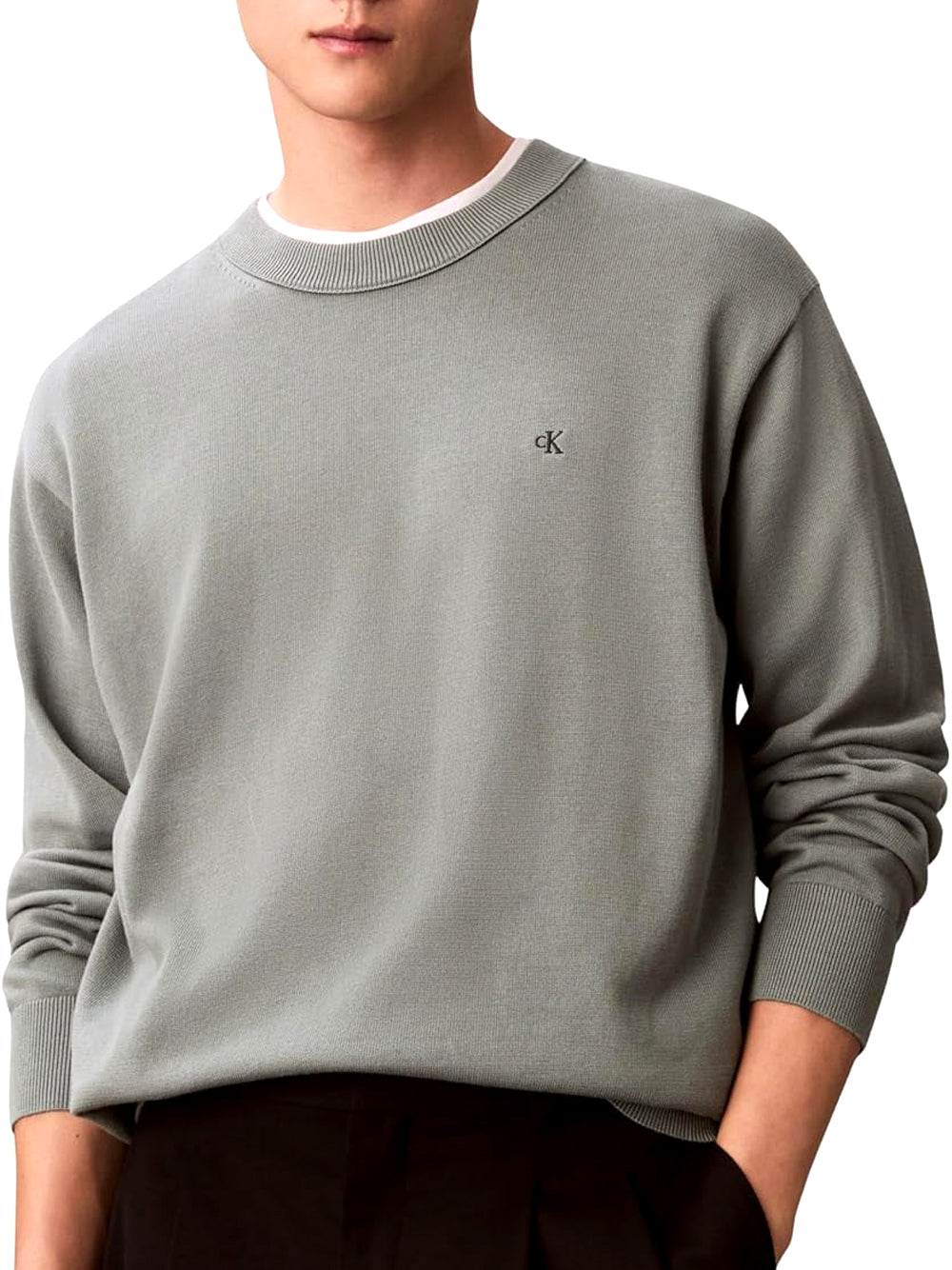 Calvin Klein Calvin Klein Jeans Maglione Girocollo Uomo Mod. LV04RC309G PNO Salvia Verde