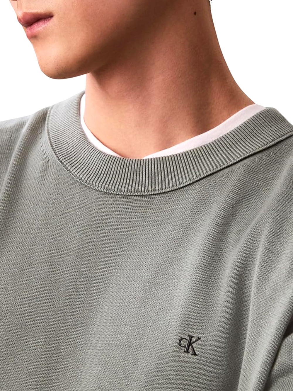 Calvin Klein Calvin Klein Jeans Maglione Girocollo Uomo Mod. LV04RC309G PNO Salvia Verde