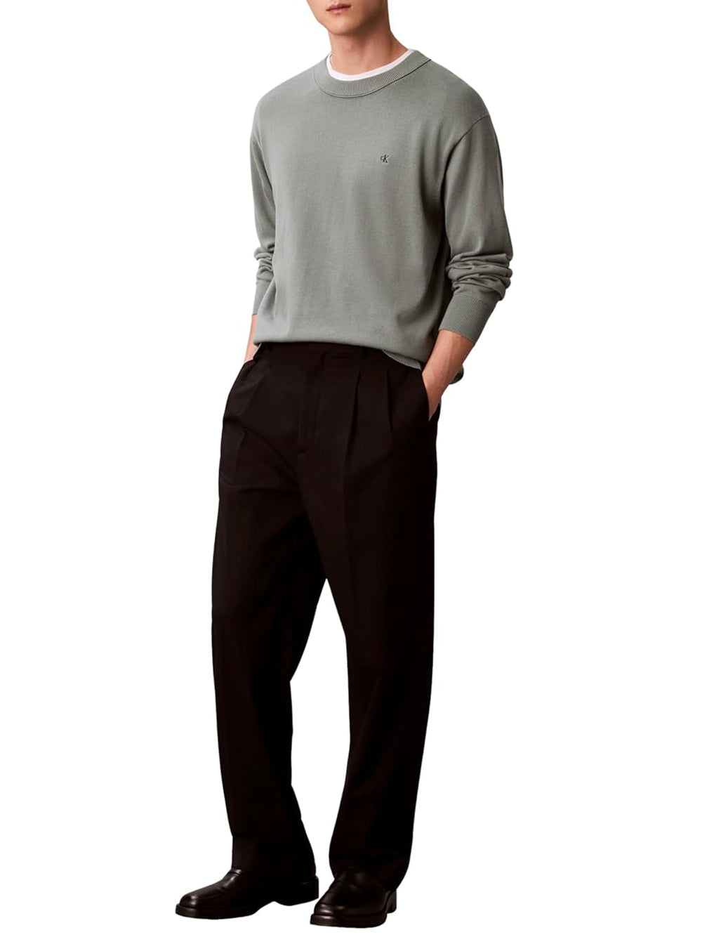 Calvin Klein Calvin Klein Jeans Maglione Girocollo Uomo Mod. LV04RC309G PNO Salvia Verde