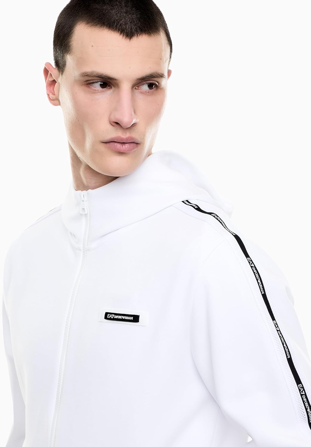 Ea7 Emporio Armani Felpa cappuccio Uomo Mod. 7M001480 AF12660 U0002 Bianco