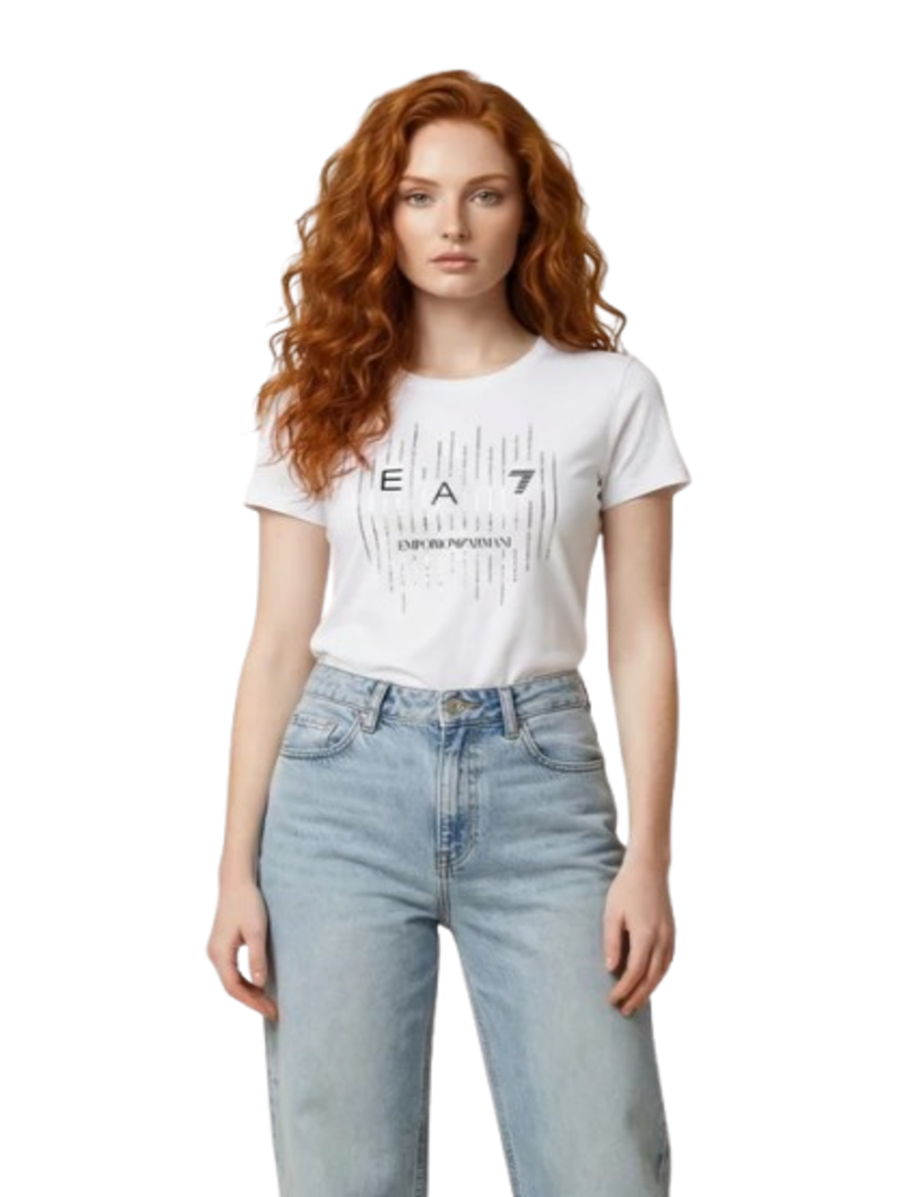 Ea7 Emporio Armani T-shirt Donna Mod. 7W001097 AF10373 U0002 Bianco