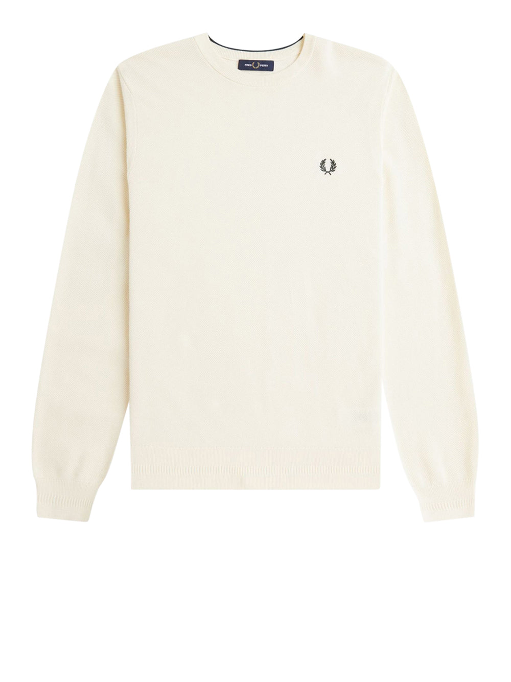 Pullover Fred Perry Pique Stitch da Uomo - Avorio