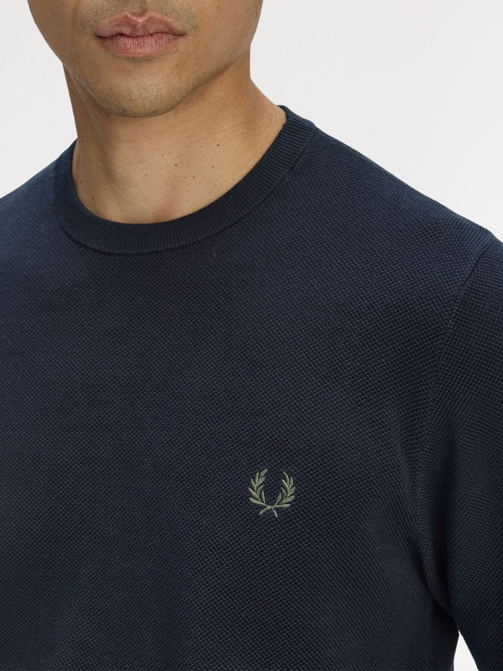 Pullover Fred Perry Pique Stitch Jumper da Uomo - Blu